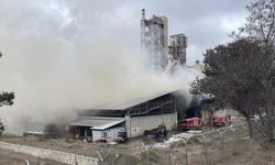 Eskişehir'de çimento fabrikasının geri dönüşüm tesisinde çıkan yangına müdahale ediliyor