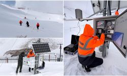 Meteoroloji ekipleri veri istasyonlarına ulaşmak için kar ve soğukta dağları, tepeleri aşıyor