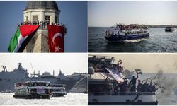 İstanbul Boğazı'nda deniz konvoyuyla Gazze eylemi
