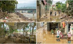 Şiddetli yağışların etkili olduğu Vietnam'da evler ve tarım arazileri sular altında kaldı