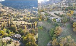 Şırnak'ın Uludere ilçesindeki sonbahar renkleri dronla görüntülendi