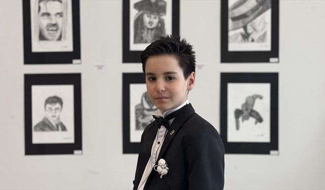 Ankaralı minik ressam 9 yaşında ilk kişisel sergisini açtı