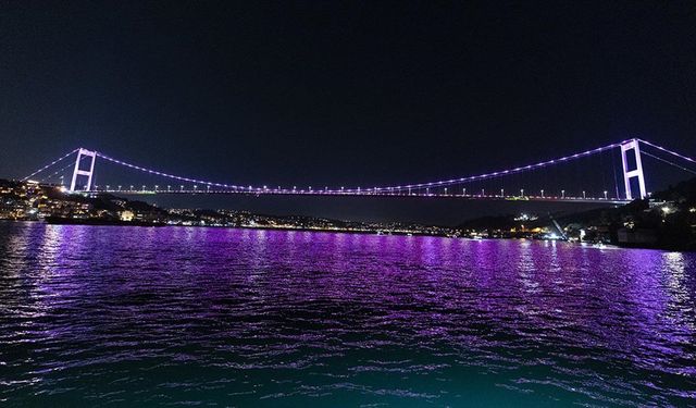 FSM Köprüsü Global Wellness Day'in 14'üncü yılı kapsamında magenta rengine büründü
