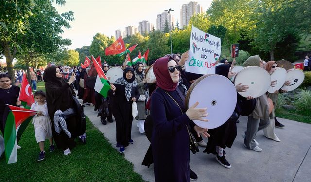 İstanbul'da "Özgür Gazze Yürüyüşü" yapıldı