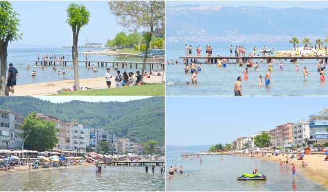 Kocaeli'nin mavi bayraklı plajlarında bayram tatili yoğunluğu