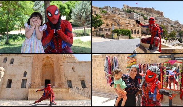 Türkiye'yi gezen "Örümcek Adam" Mardin'de
