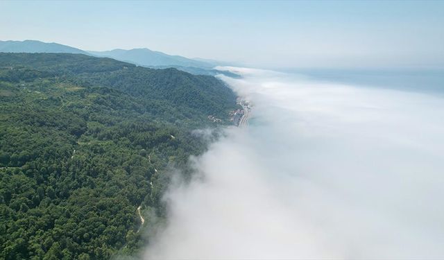 Kastamonu'da oluşan sis dronla görüntülendi