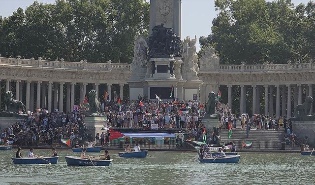 İspanya'da Filistin'e destek gösterileri