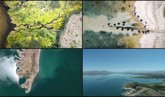 Karakaya Barajı'nda su seviyesi sıcak hava ve kuraklık nedeniyle geriledi