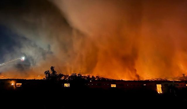 Sakarya'da boyahanede çıkan yangına müdahale ediliyor