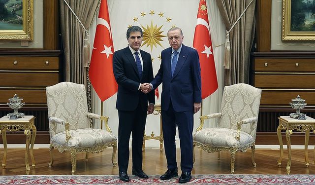 Cumhurbaşkanı Erdoğan, Irak Kürt Bölgesel Yönetimi Başkanı Barzani'yi kabul etti