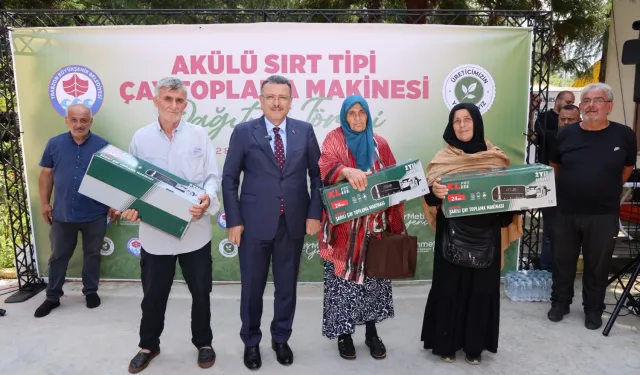 Trabzon'da çay üreticisine şarjlı makine desteği