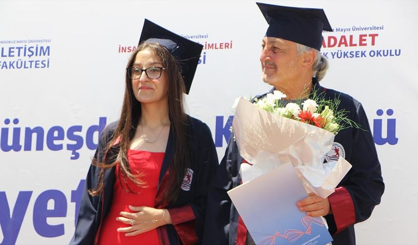 Kas hastalığı nedeniyle üniversiteye 4 yıl boyunca babasının götürdüğü öğrenci dereceyle mezun oldu