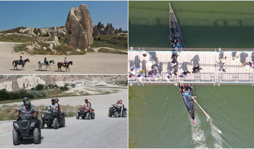 Yerli turistler Kurban Bayramı tatilinde Kapadokya'daki turizm merkezlerini doldurdu