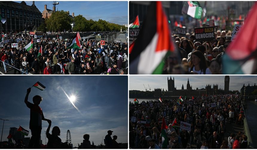 Avrupa'da Filistin'e destek, İsrail'e protesto gösterileri düzenlendi