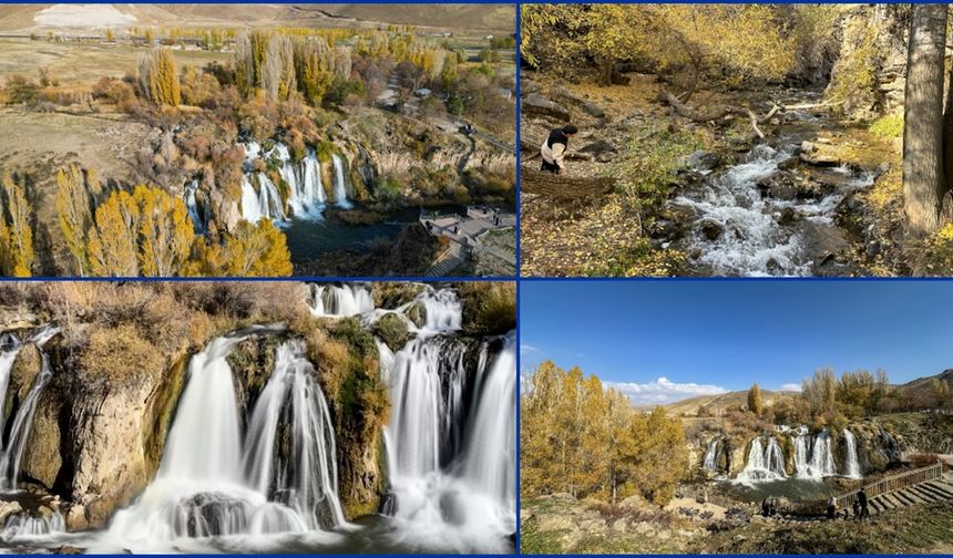 Muradiye Şelalesi sonbaharın renklerine büründü