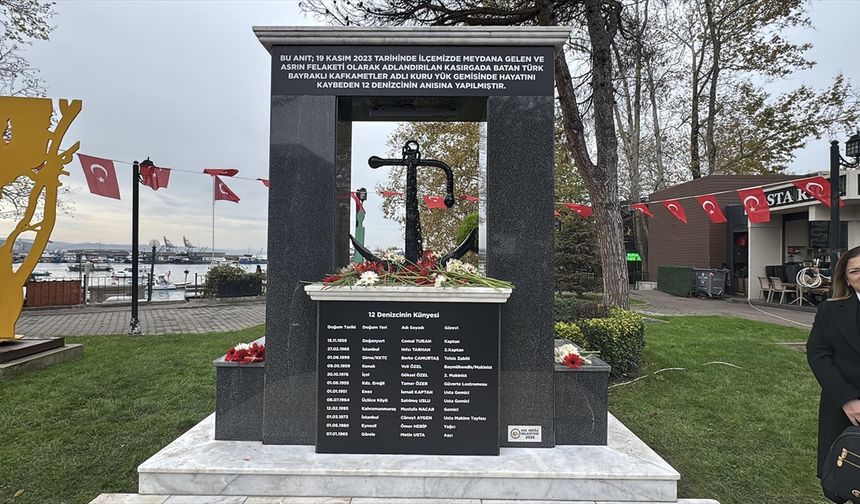 Zonguldak'ta fırtına nedeniyle batan gemideki mürettebatın ismi anıtta yaşatılacak