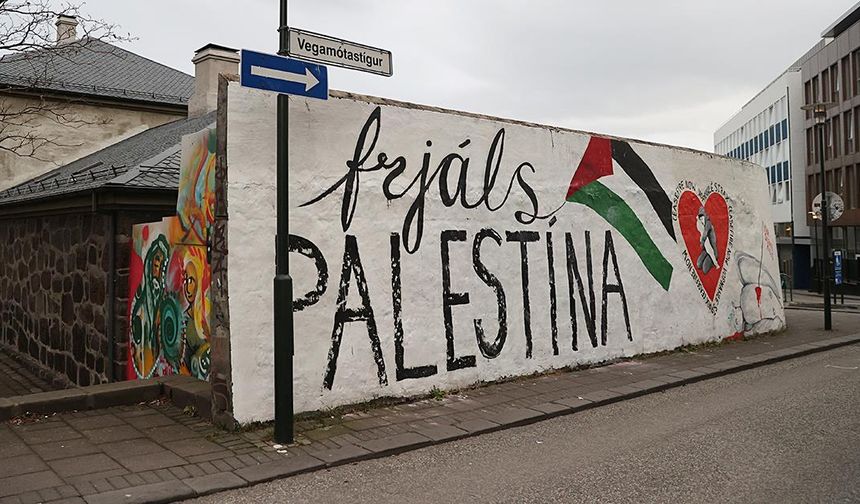 İzlanda'da Gazze'ye grafitili destek