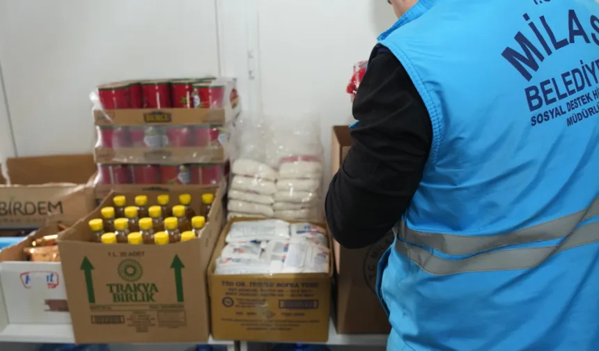 Milas'tan ihtiyaç sahiplerine gıda kolisi desteği