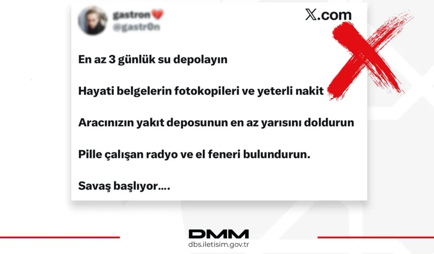 DMM'den 'Savaş başlayacak' iddialarına yalanlama